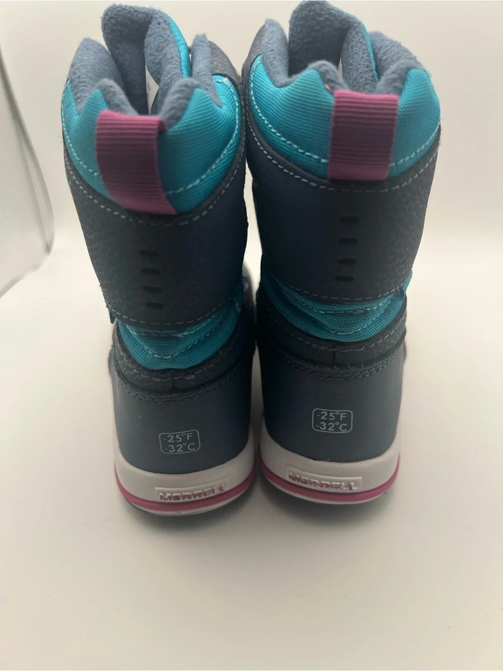 Merrell Snow Bank 3.0 Kids 12 Waterproof Snow Boots Blue Teal Pink